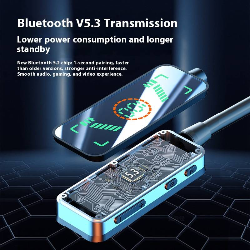 Neckband Bluetooth Headphones 5.4 With Digital Display, Hi-Fi Stereo Sound, Low Latency Gaming Mode, IPX6 Waterproof, Noise Cancellation, 8H Playtime_voghion.com