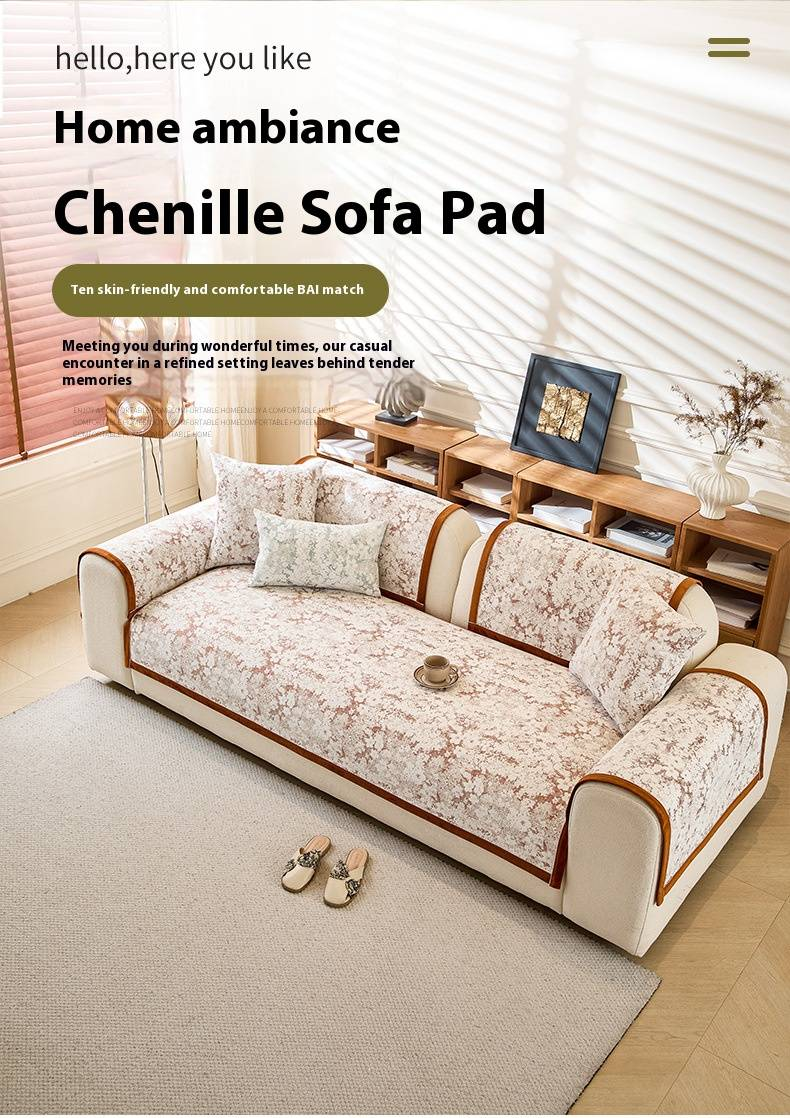 Modern Chenille Sofa Covers – Non-Slip, Cat-Proof Cushion Protectors (4-Season, Anti-Scratch, Fits Most Couches)_voghion.com