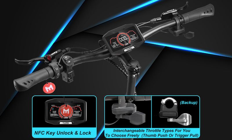 YUME X11+ Electric Scooter For Adults 6000W 48V30AH Samsung Battery, 11" Tire With Steering Damper_voghion.com