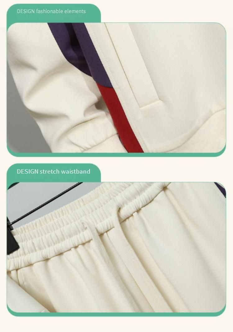 Winter-Trainingsanzug-Set mit Reißverschluss für Herren – Kontrastbesatz und Buchstabendruck, sportliches Outfit mit Fleecefutter, Jogginghose und Jacke im Slim Fit_voghion.com
