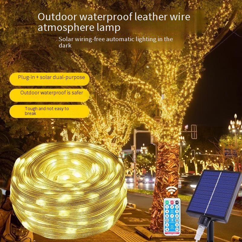 Luci a LED per esterni impermeabili con 8 modalità di illuminazione - Opzioni solari/a spina per decorazioni da giardino, albero di Natale e patio_voghion.com
