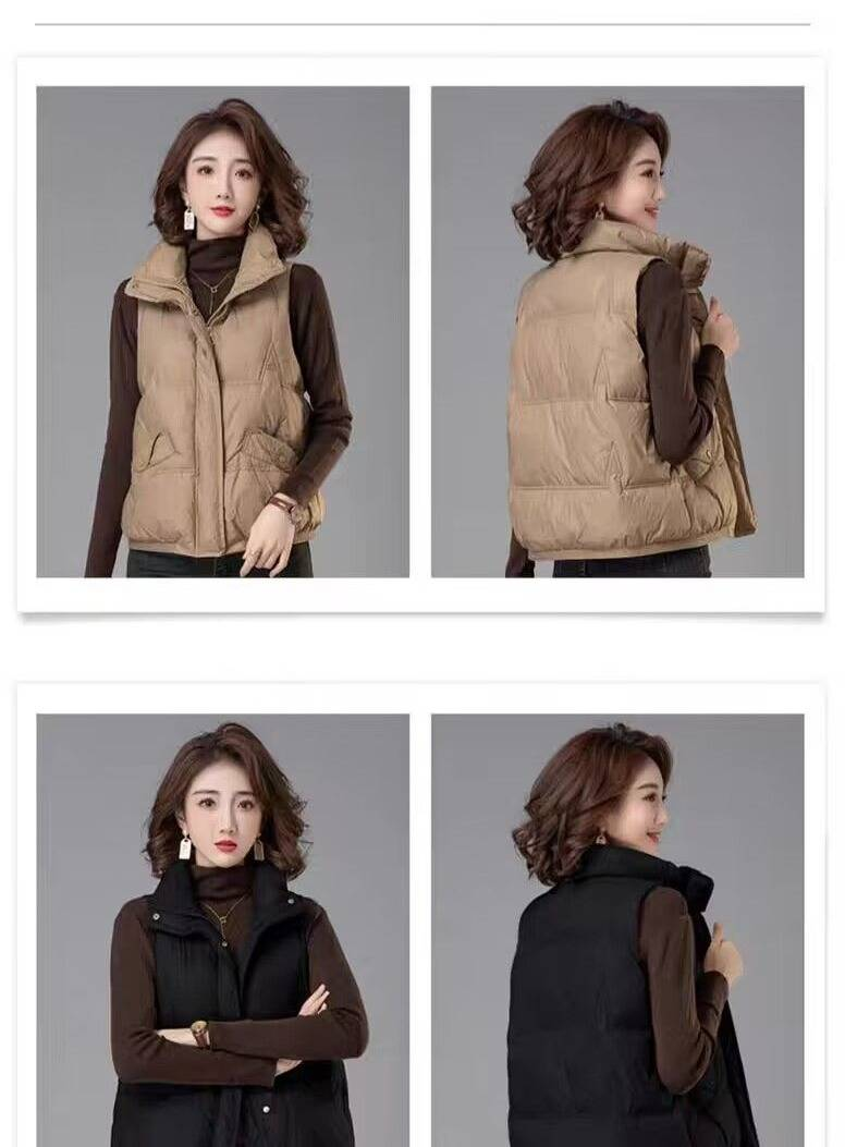 Gilet matelassé d'hiver pour femme avec motif 3D, veste matelassée légère, vêtement d'extérieur décontracté pour temps froid, manteau chaud doublé polaire (kaki, noir)_voghion.com