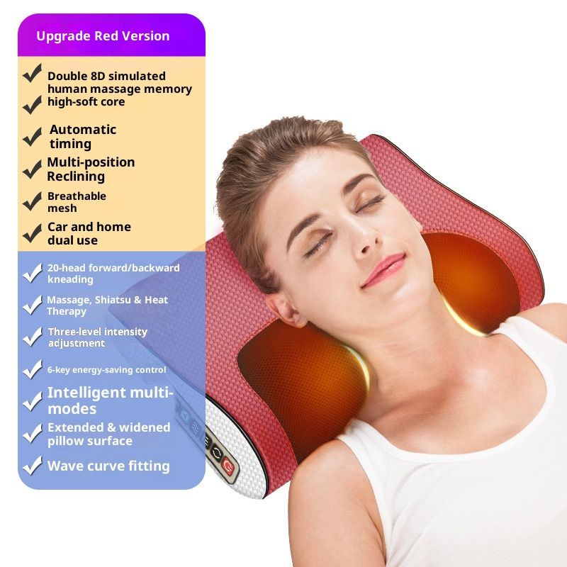 Multifunktionales Nacken- und Rückenmassagegerät mit Wärmetherapie – 6-Tasten-Steuerung, einstellbare Intensität für Entspannung zu Hause und im Büro_voghion.com