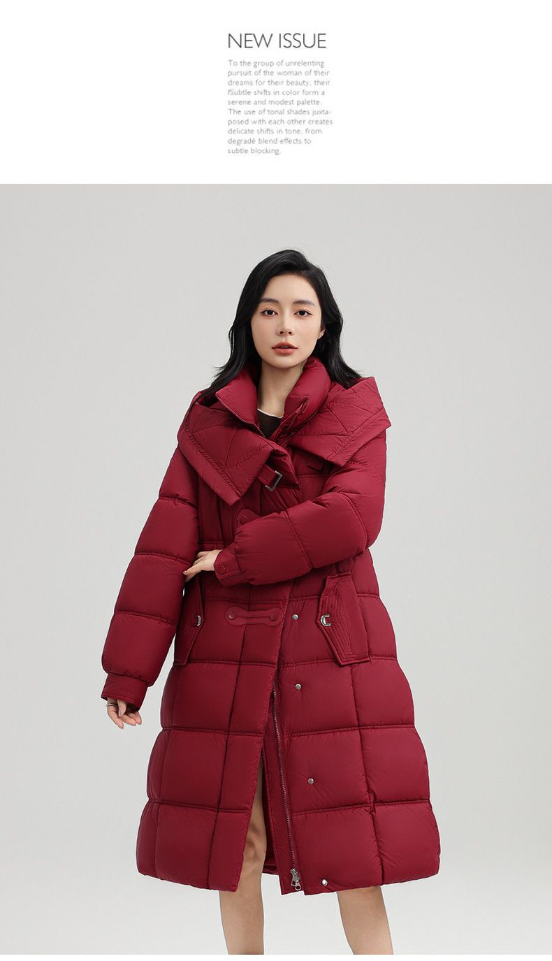 Langer Puffermantel mit Kapuze für Damen in Übergröße – Slim Fit Winterjacke mit Gürtel (M-XXXL) | Stylisch & Warm_voghion.com