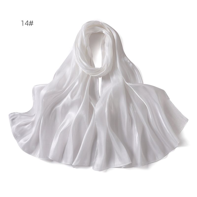Unisex Solid color soft shimmering satin scarf women's scarf sunblock shawl Muslim_voghion.com