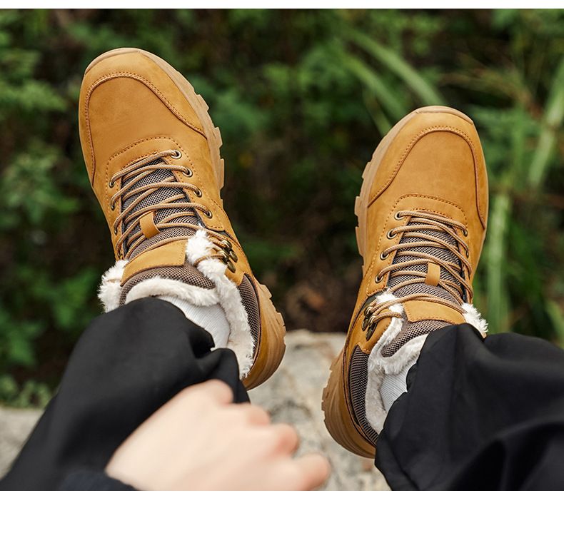 Winterschuhe aus Baumwolle, warme Herren-Schneestiefel, Outdoor-Wander- und Bergsteigerschuhe, kältebeständige Winterstiefel_voghion.com