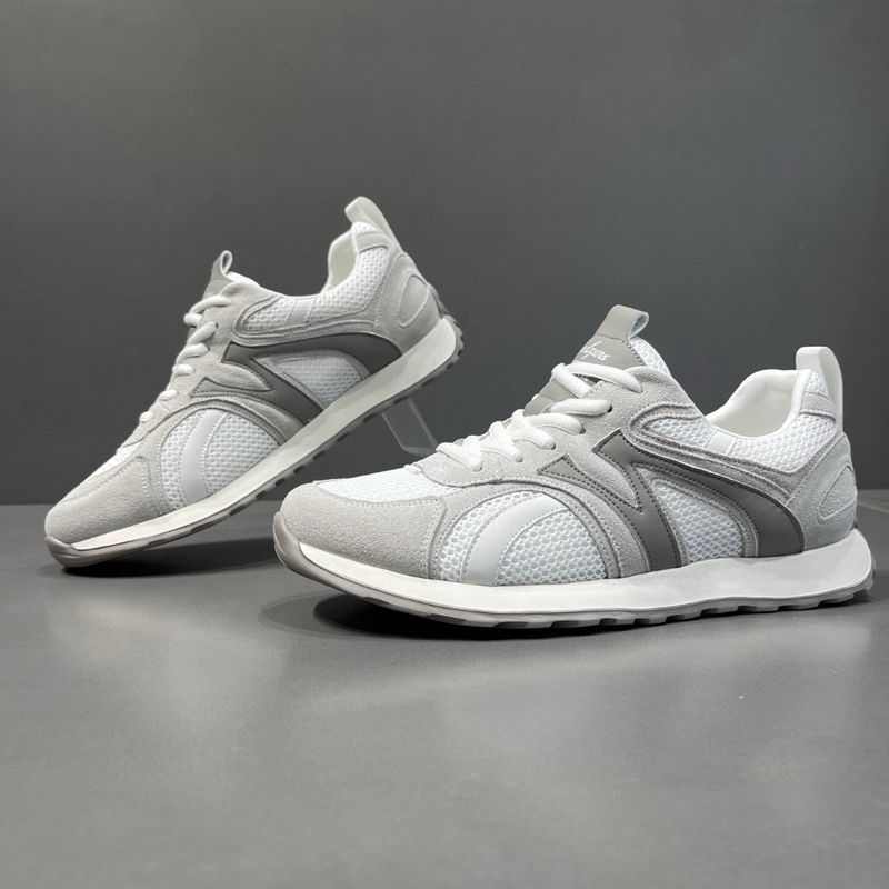 Scarpe casual bianche con suola spessa e sportive versatili da uomo, estive, primavera, primavera, in vera pelle, Forrest Gump 2025_voghion.com