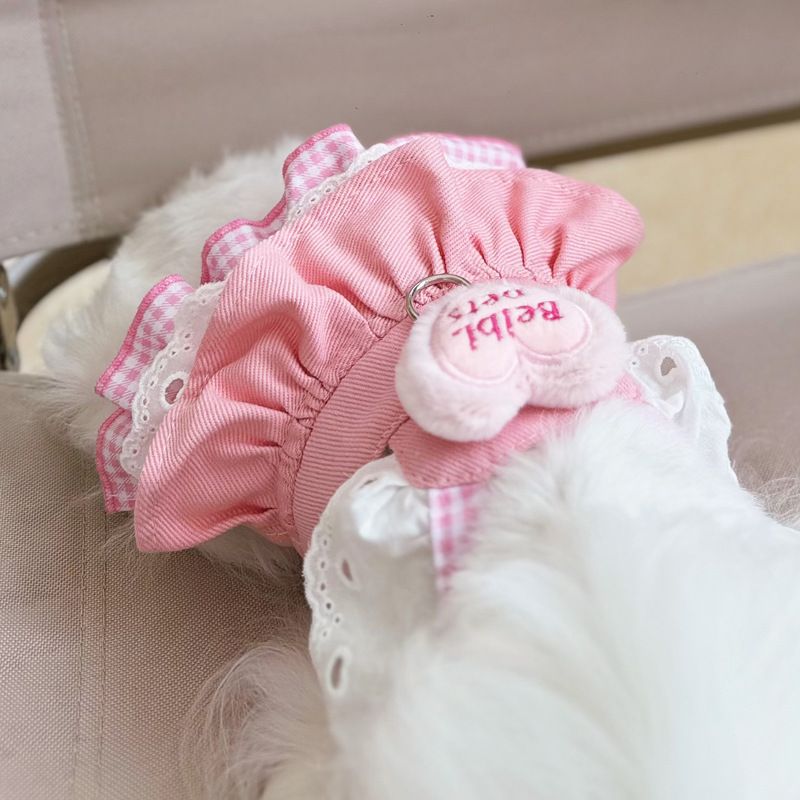 Pet Cat Dog Clothes Thin Denim Leash Skirt Princess Small Puppy Teddy Pomeranian Bichon Spring Summer Outfit_voghion.com
