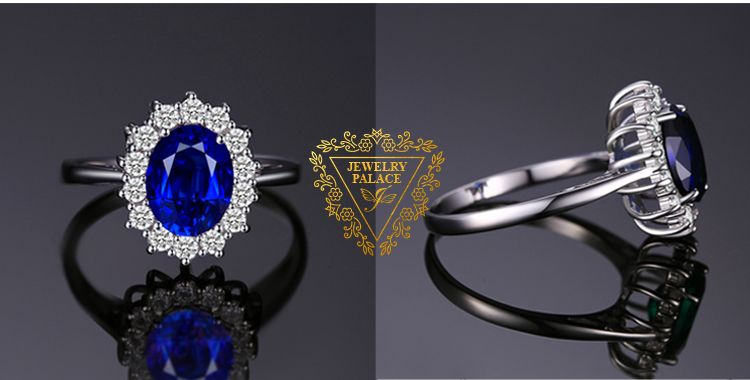 Ready Stock JewelryPalace Prinzessin Diana Erstellt Blau Saphir Rubin Simulierte Smaragd Sterg Sier Anhänger Halskette für FrauenKeine Kette_voghion.com