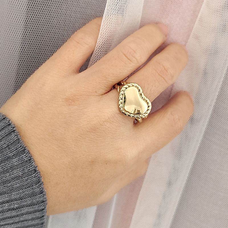 Modischer Retro-Ring aus Edelstahl mit herzförmiger Öffnung, verstellbar, für Herren und Damen, Valentinstag, Urlaubsschmuck_voghion.com