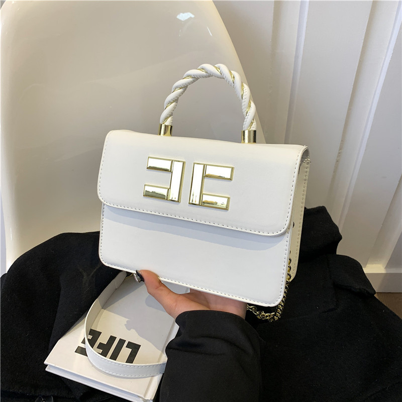 Sac à main rotatif coloré à bandoulière avec chaîne CC pour femme, sac léger_voghion.com