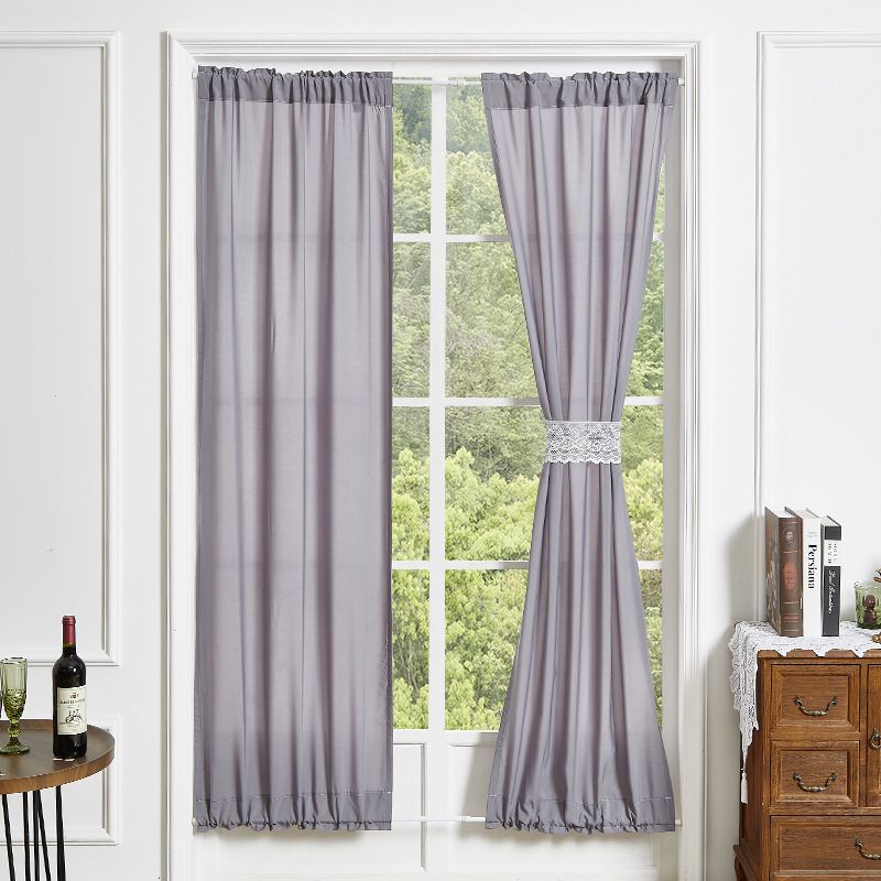 French Style Sheer Door Curtain With Rod Pocket – Lightweight Polyester Panel For Balcony, Dining Room, Study (Multiple Sizes & Colors)_voghion.com
