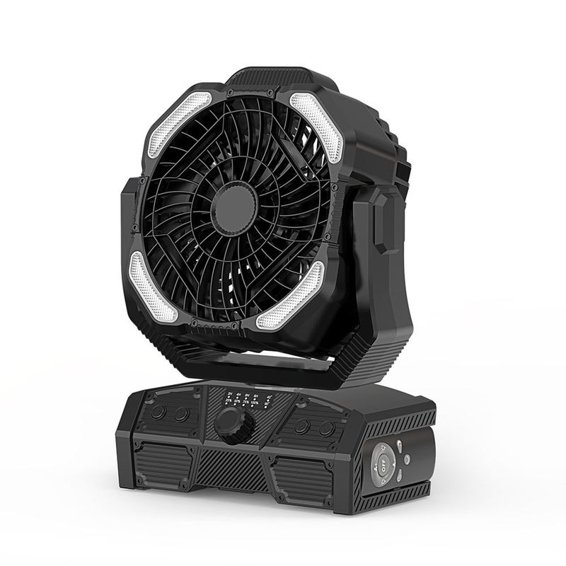 Ventilador externo USB portátil com regulagem de velocidade contínua e carregamento de vento, ventilador de acampamento, iluminação para barraca de pesca_voghion.com