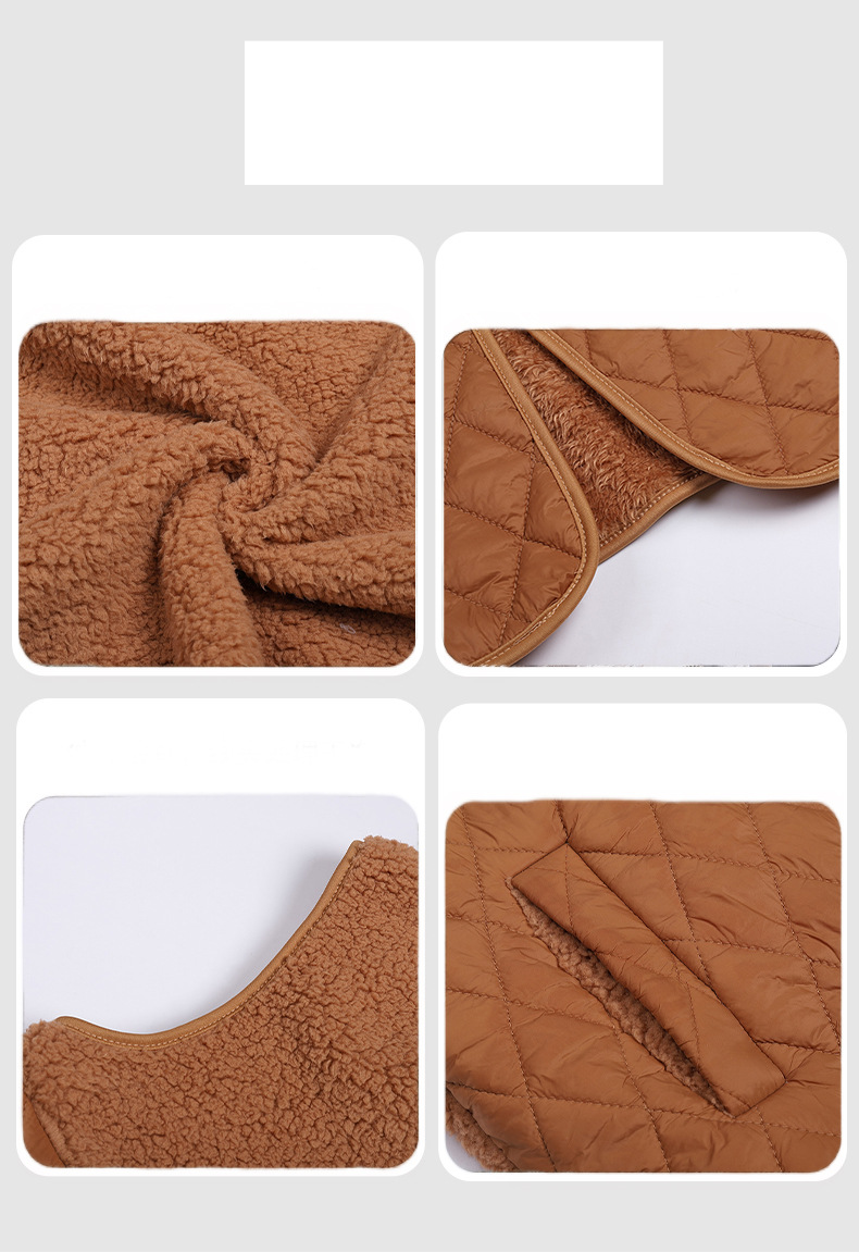 Gilet sans manches en patchwork de peluche pour femme, nouvelle mode d'automne_voghion.com