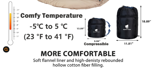Sacco a pelo invernale ispessito e allargato caldo sacco a pelo per campeggio all'aperto per adulti portatile_voghion.com