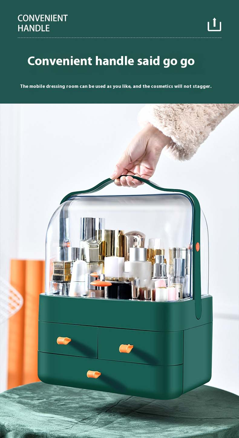 Kosmetik Organizer Desktop Make-up Späicherkëscht mat Tiräng fir Hautpfleegmasken Lippenstift Bijouen_voghion.com