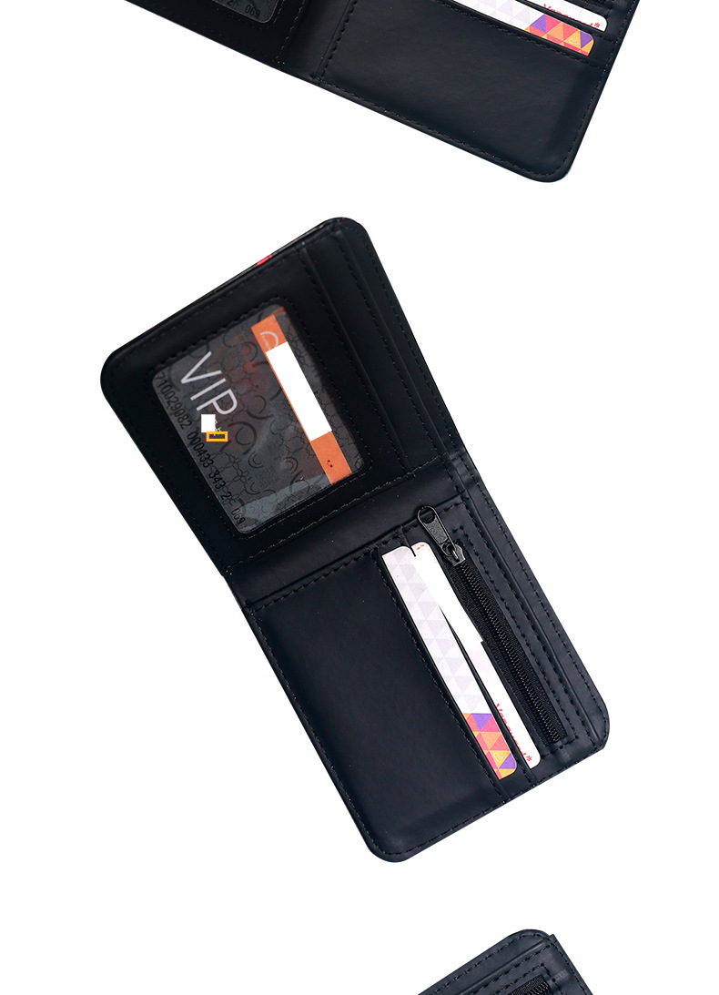 Portafoglio da uomo con stampa a teschio, piccolo, corto, portatile, alla moda, con cerniera, portamonete da uomo._voghion.com