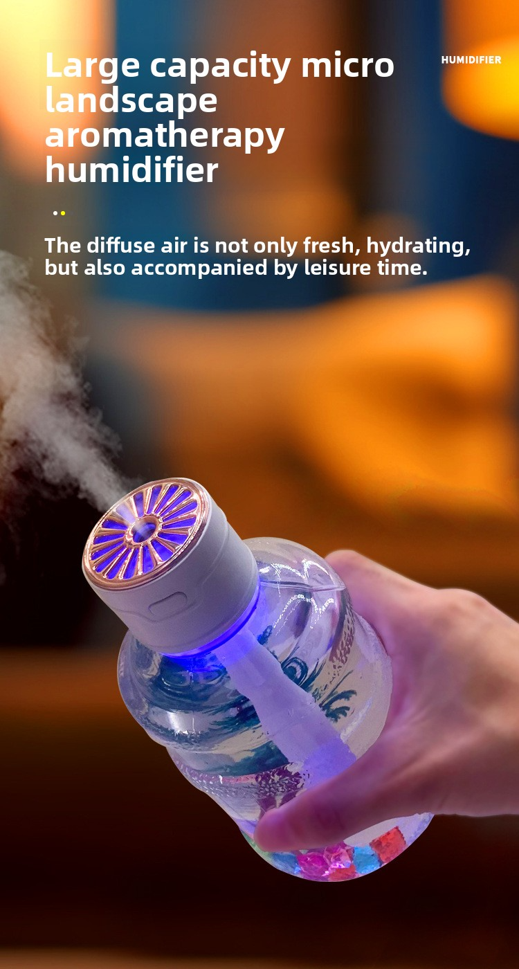 Humidifier & Aroma Diffuser – 500ml Large-Capacity Car/Home Air Moisturizer With 8H Timer, Auto Shut-Off, USB Power – Ultra-Quiet (36dB), 3 Colors_voghion.com