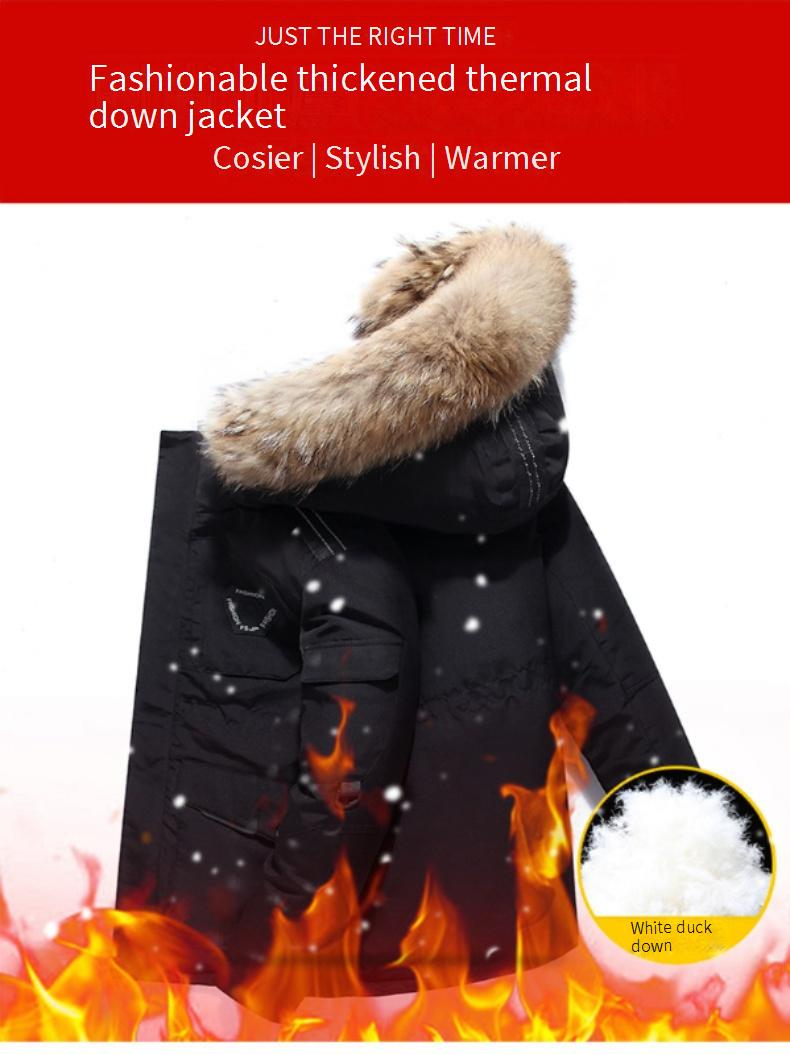 Unisex Faux Fur Trim Parka – Workwear Jacket With Detachable Hood & 300FP Duck Down (S-3XL, Windproof, Black/Beige/Burgundy)_voghion.com