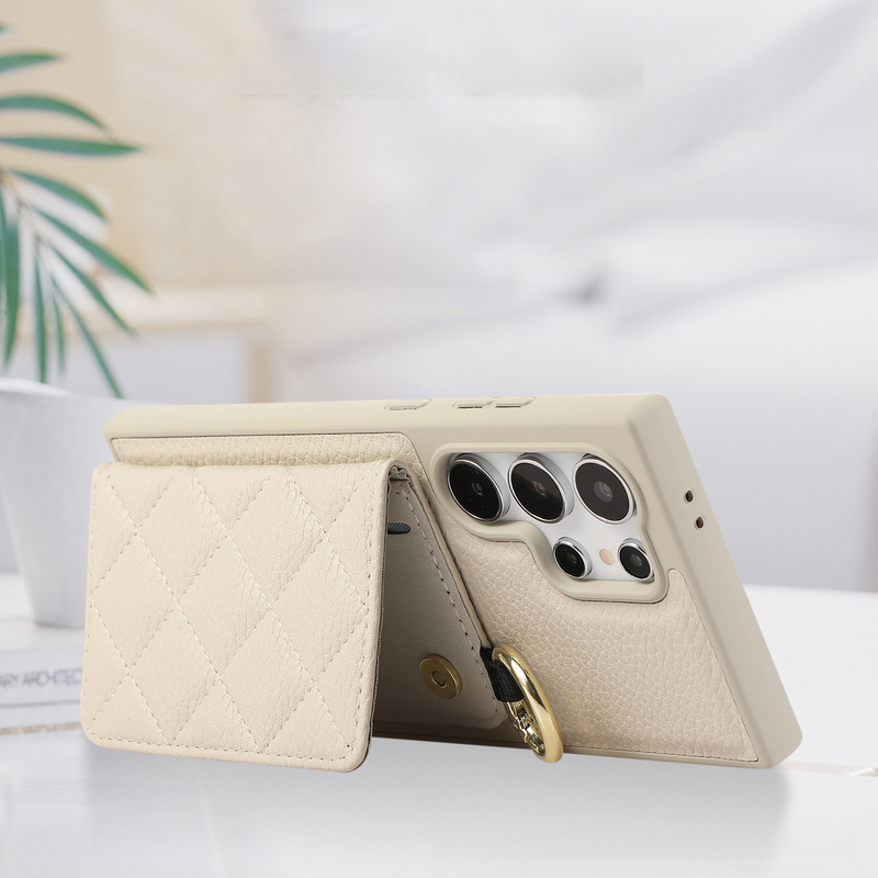 Suitable For Samsung S25 Ultra Crossbody Mobile Phone Case Card Insertion S24 S25 Edge Small Card Holder Protective Cover_voghion.com