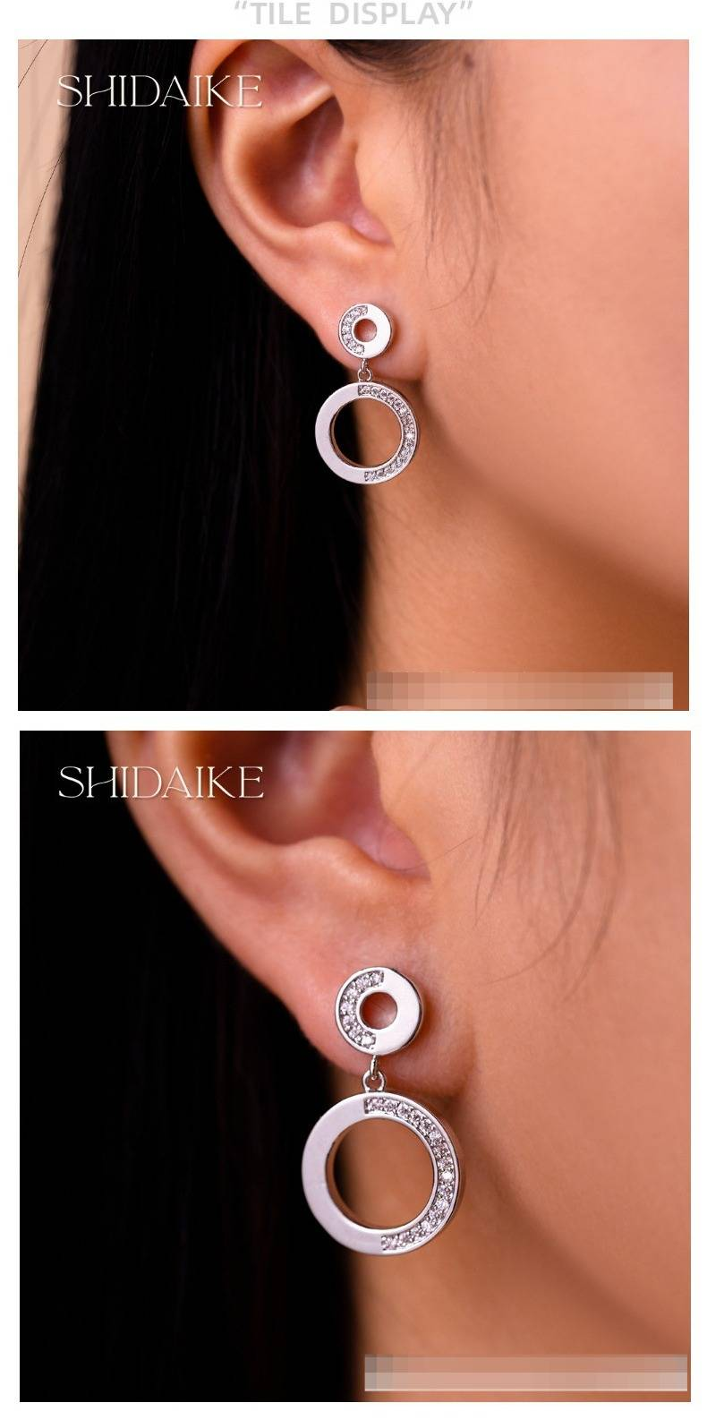 Women's Jewelry Elegant Round Stud Earrings With Zircon Stones, Vintage Style Hypoallergenic S925 Silver Plated Post High End Round Zircon Earrings_voghion.com