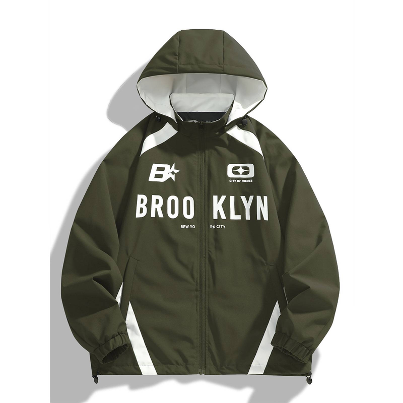Leichte Windjacke mit Kapuze für Herren für Outdoor-Sport und Freizeitkleidung – atmungsaktives Polyester, Reißverschluss, mehrere Taschen, schmale Passform_voghion.com