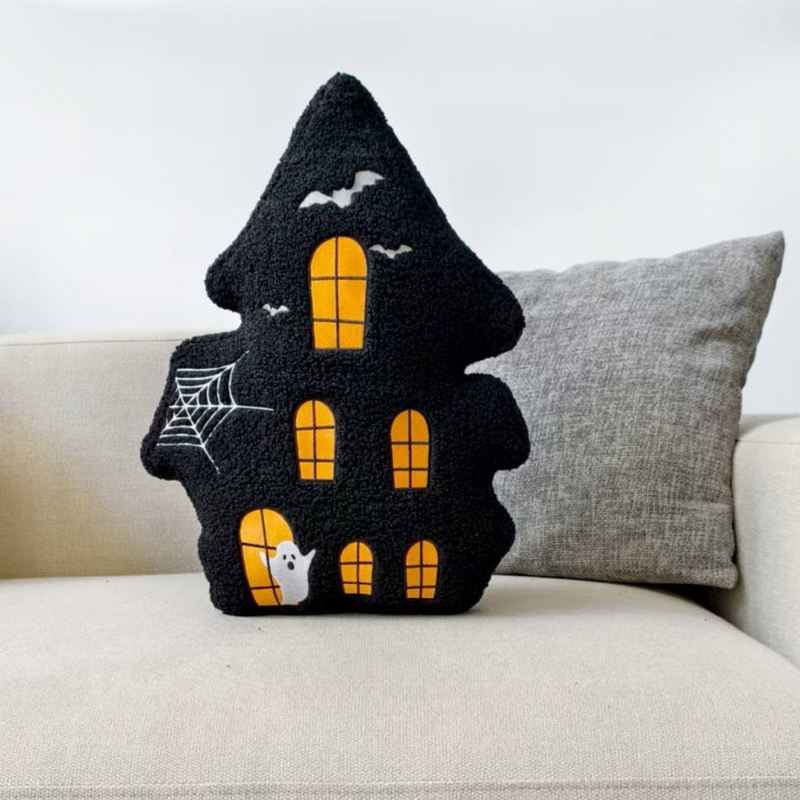 1pc Cute And Warm Haunted House Pillow,Halloween Decorative Cushion Pillow, Holiday Home Decoration_voghion.com