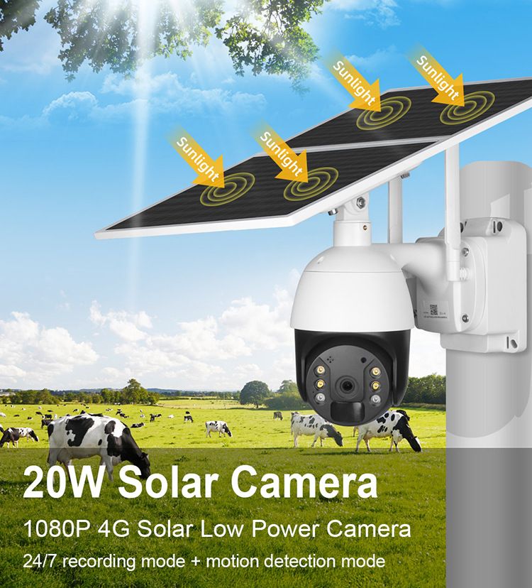 2MP/4MP Solar Security Camera With WiFi/4G, Night Vision, 24/7 Recording, IP66 Waterproof, Remote Monitoring For Outdoor Use_voghion.com