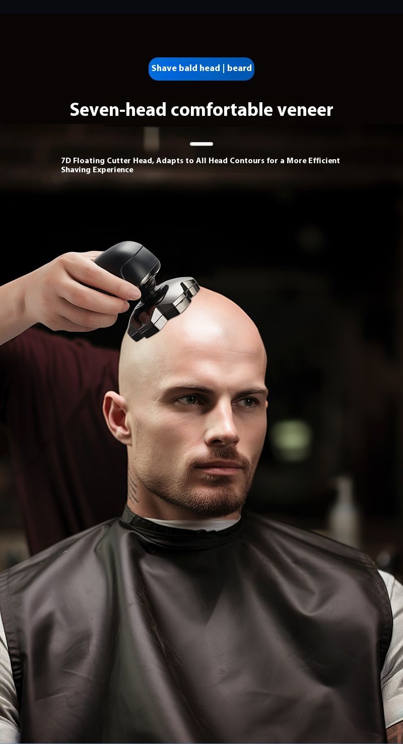 Rotary Electric Shaver – 4D Floating Heads, LED Display, IPX7 Waterproof, 60-Min Runtime For Men’s Beard & Head Shaving_voghion.com