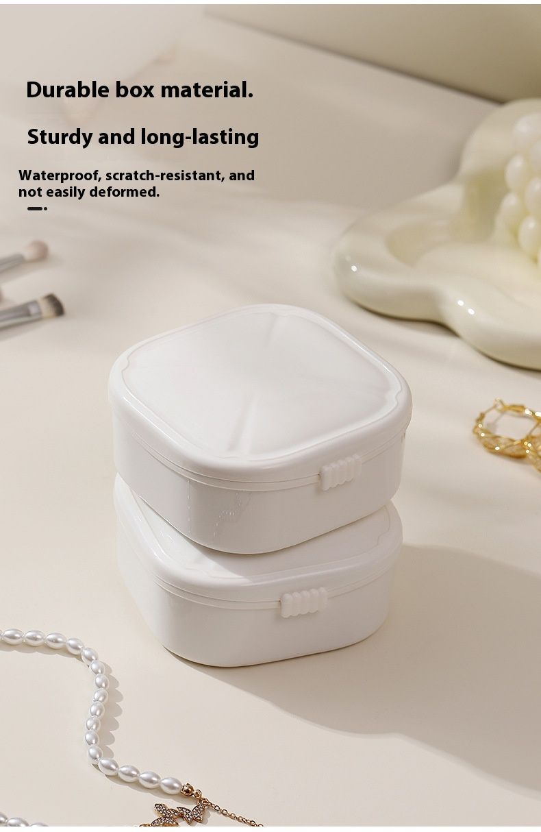 Elegant Portable Makeup Organizer Box – Multi-Layer Storage For Cosmetics, Jewelry & Cotton Pads (Mirror Included, Customizable Dividers, White)_voghion.com