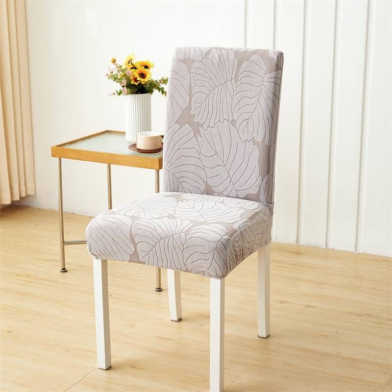 Luxury Leaf-Print Elastic Chair Covers – Thickened Polyester, Full Coverage & Stylish Design (Pink, Burgundy, Beige & More)_voghion.com