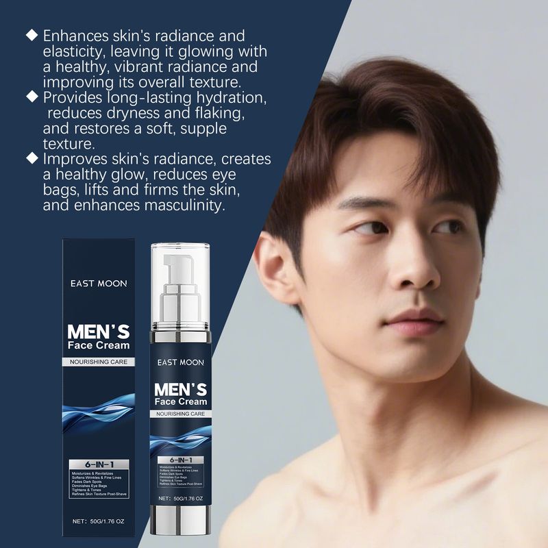 EAST MOON Tiefenwirksame After-Shave-Gesichtspflege für Männer, feuchtigkeitsspendende, erfrischende, nicht fettende Augen-Mehrzweckcreme_voghion.com