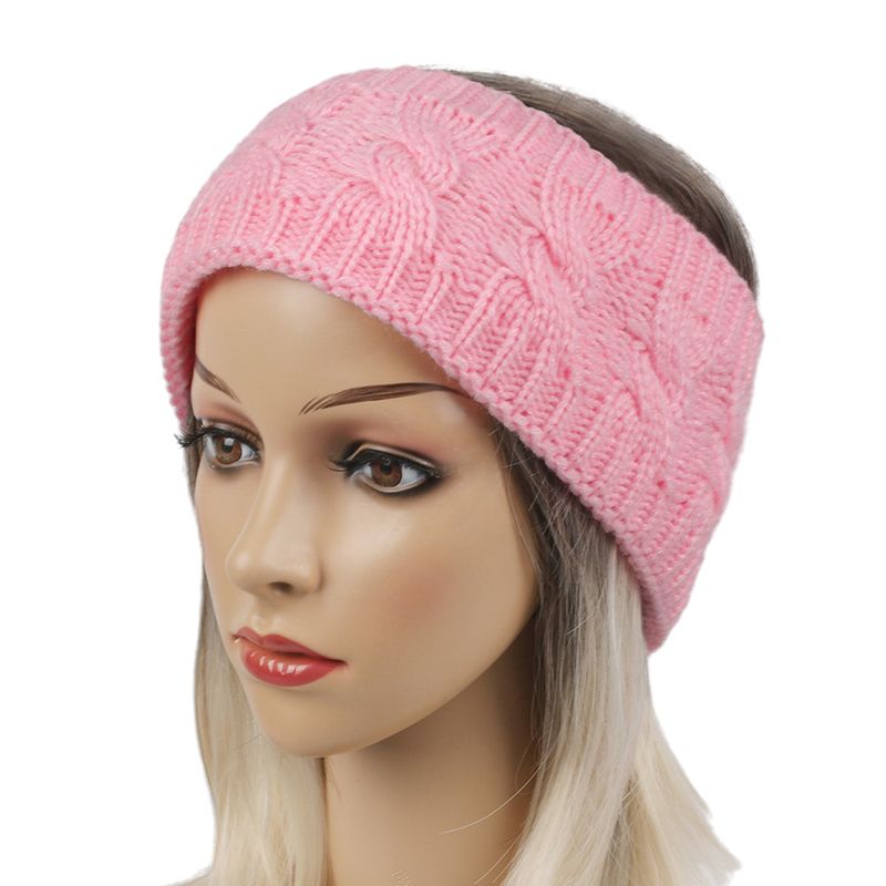 Bandeau en peluche tricoté en laine frite torsadée, couvre-chef élargi pour hommes et femmes, automne et hiver, chaud, sport, oreille_voghion.com