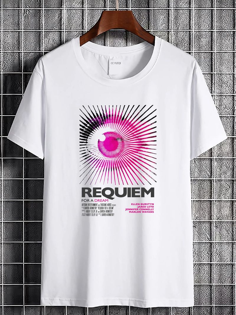 Maglietta Requiem For A Dream V4 in cotone naturale vintage con poster del film Beige Tutte le taglie S M L XL 2X 3X 4X 5X Streetwear Unisex Uomo Versatile_voghion.com