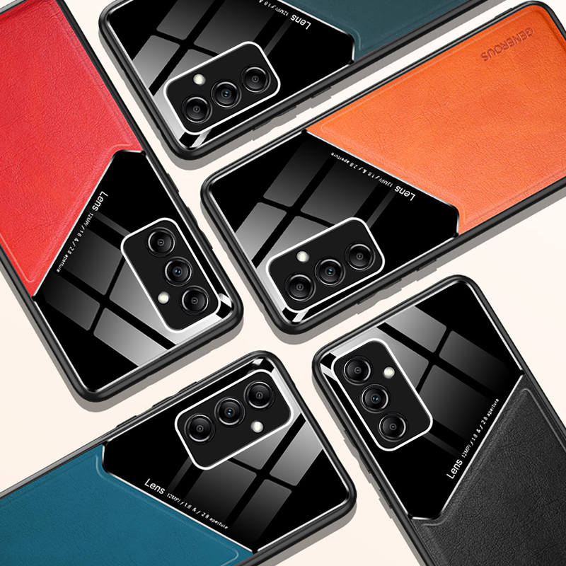 Samung A54 A34 A14 5G Taske Læder Tekstur Bil Magnetisk Holder Cover On Til Samsung Galaxy A54 A34 A14 2023 Soft Frame Protect_voghion.com