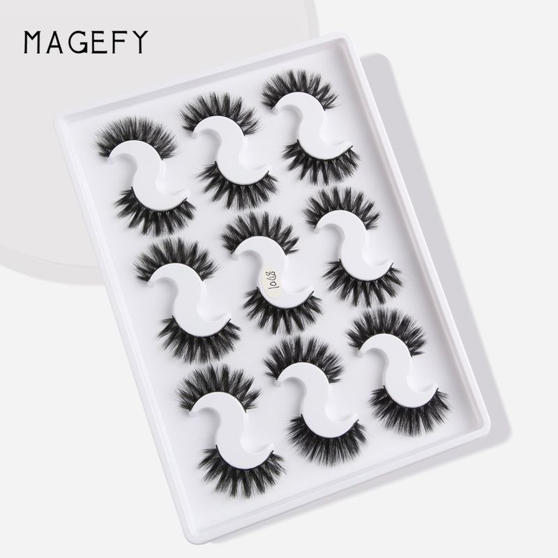 MAGEFY 9 Pairs Of Artificial Makeup Tools Thick False Magnetic Eyelashes_voghion.com