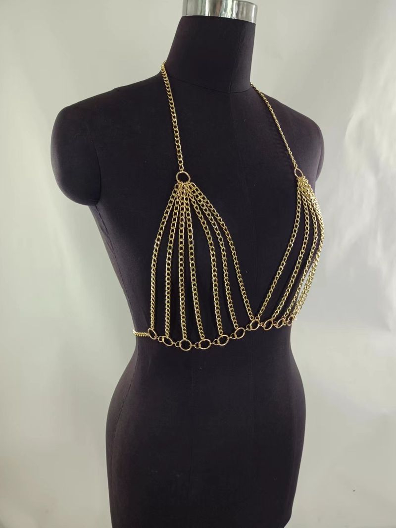 MW3228 European and American vest small rings connected with multiple metal chains combination hanging neck top vest vest body chain_voghion.com