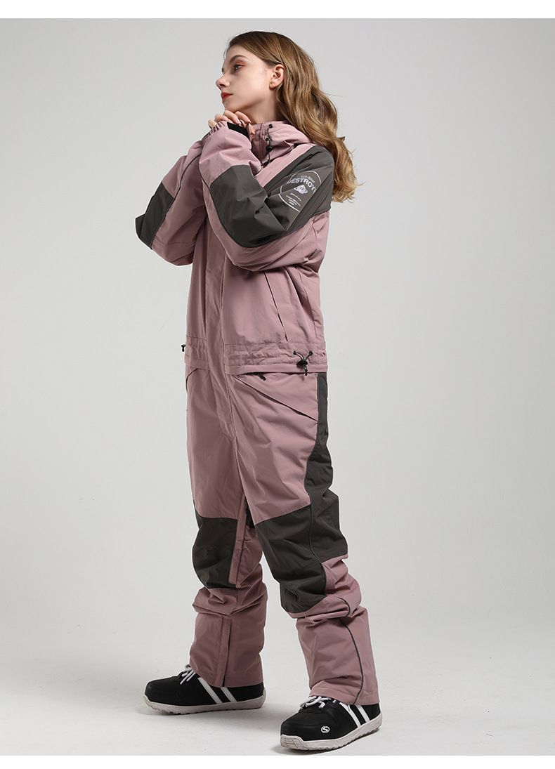 Nouvelle combinaison de ski pour femme, ensemble camouflage fluorescent, chaud, imperméable, respirant, pour le terrain de nuit, simple et double planche, combinaison de neige une pièce_voghion.com