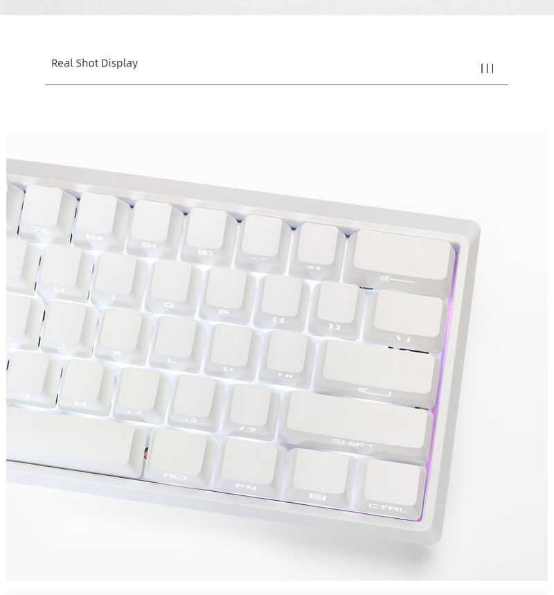 OEM Black White PBT Transparent Customized Nical Keyboard_voghion.com