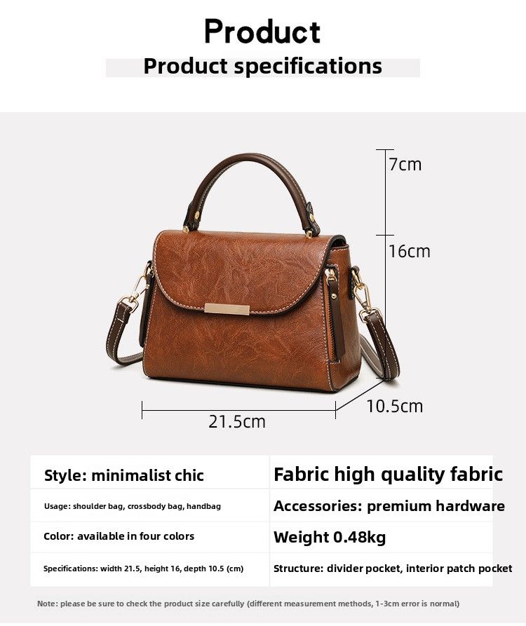 Borsa a tracolla retrò, borsa da donna alla moda, borsa a mano, piccola borsa quadrata con colori contrastanti_voghion.com