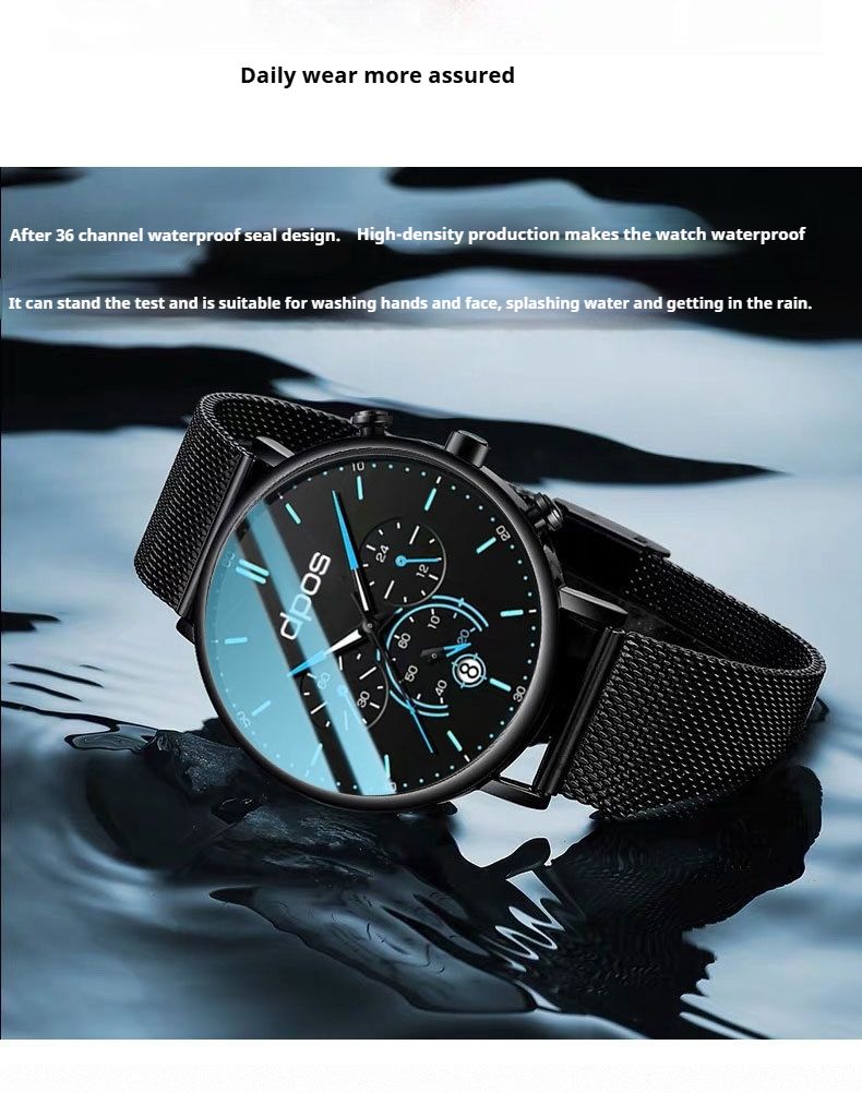 Fashion New Sports Men's Luminous Waterproof Quartz Niche High-end Gift Non-mechanical Watch_voghion.com