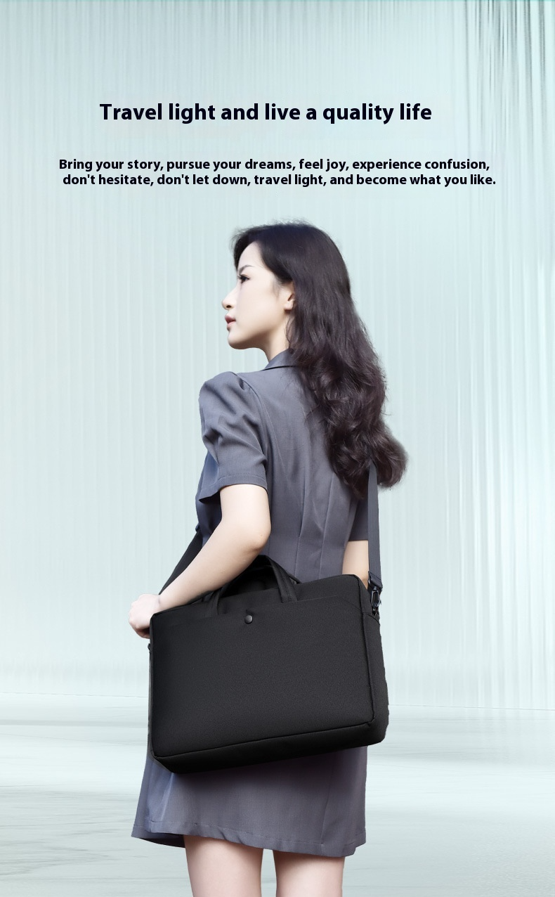 Bolso ligero para ordenador de 16,1 pulgadas, resistente al agua y a los golpes, ideal para viajes, con correa para sujetar la maleta, ideal para estudiantes y profesionales._voghion.com