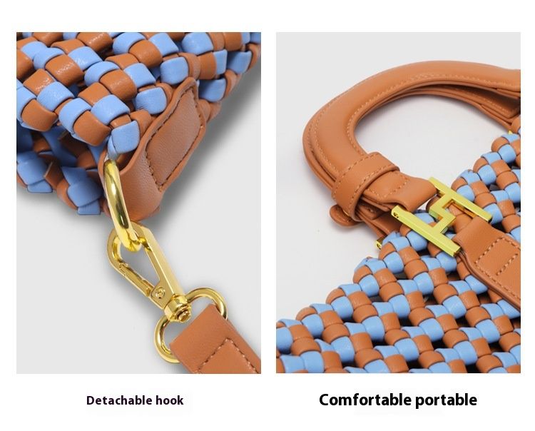 Håndvesker til kvinner, nye sommervevde handlevesker, enkle, uformelle skuldervesker, fasjonable og allsidige mor-og-barn-vesker, myntvesker._voghion.com