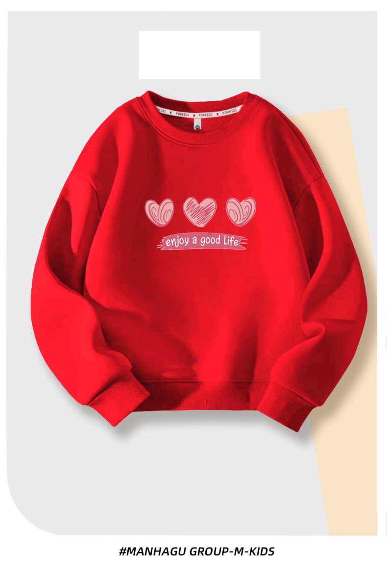 Felpa con cappuccio per ragazza primavera e autunno Love Girl Top Abbigliamento autunnale a maniche lunghe_voghion.com