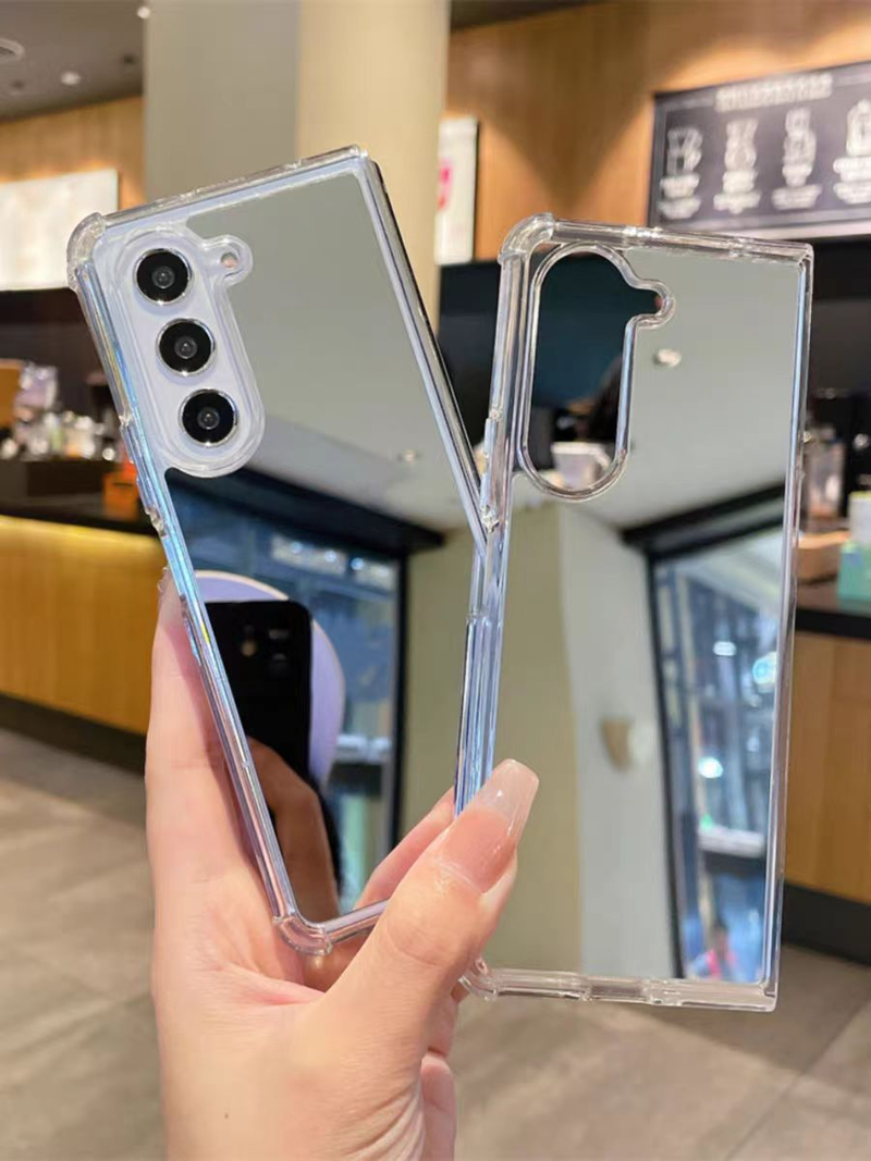 For Samsung Galaxy Z Fold 3 4 5 Mirror Anti Drop TPU PC Phone Case Cover_voghion.com