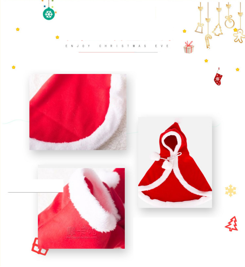 Cat Christmas Dress Little Red Riding Hood Cloak Cloak Pet baby cat Christmas New Year cloak puppy dog hat_voghion.com
