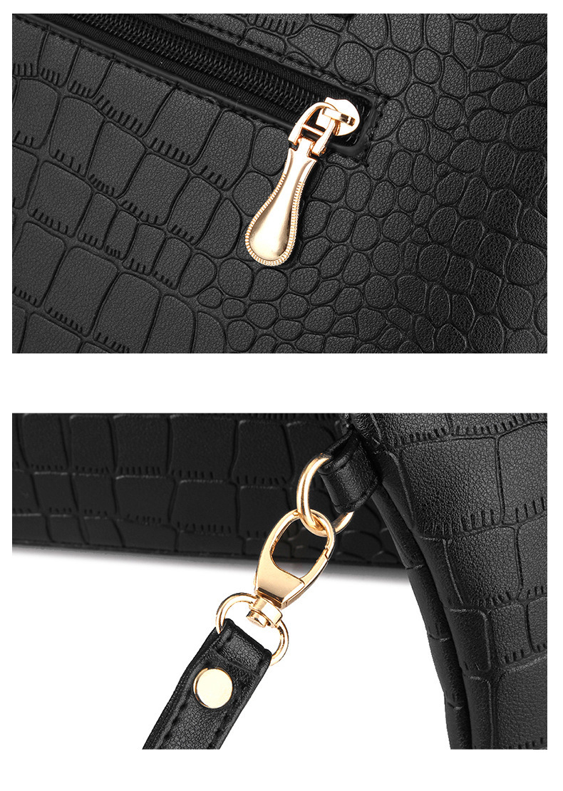 Handbag Set For Women Fashion Simple Crocodile Bag Shoulder Bun Mother Bag Two Sets_voghion.com