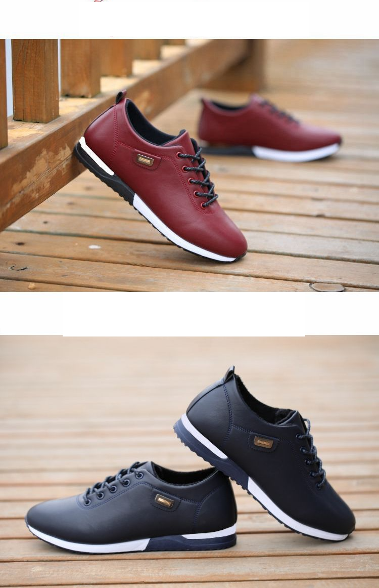 Vīriešu apavi Pavasara ādas apavi Korejiešu stila vīriešu ikdienas apavi Ūdensizturīgi sporta apavi Elpojoši sporta apavi Jauniešu vīriešu apavi Ādas apavi vīriešiem_voghion.com