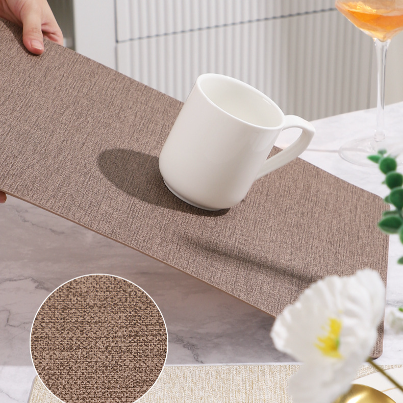 Home & Garden Square Cloth Dining Mat Yiwu Kitchen PU Coaster Leather Dining Table Mat Can Be Sent On Behalf Of The Insulation Pad Non Slip_voghion.com