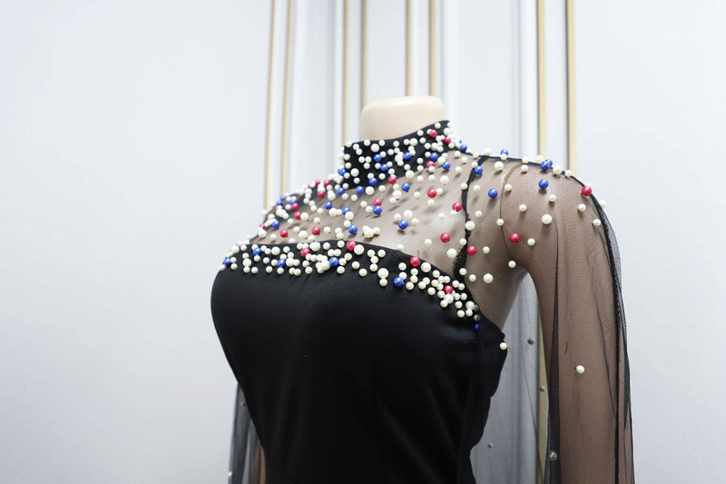 Moslem Abaya Arabesch Kleeder Beaded Mesh Kleed Robe Iftar Luxus Rock_voghion.com